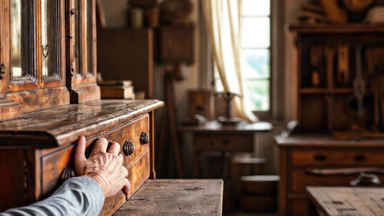 Muebles antiguos brillan con cuidado y paz
