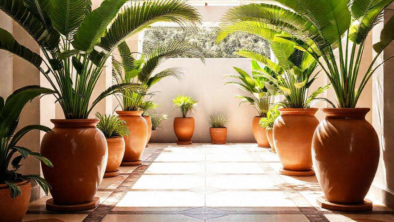 Un patio elegante y tropical