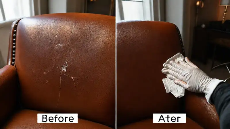 Restauración elegante de sillón de cuero