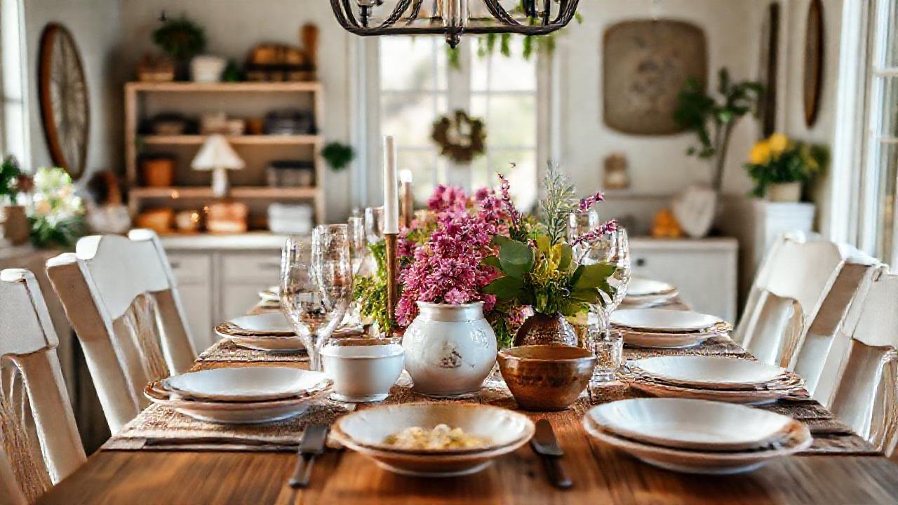 Una mesa elegante y acogedora