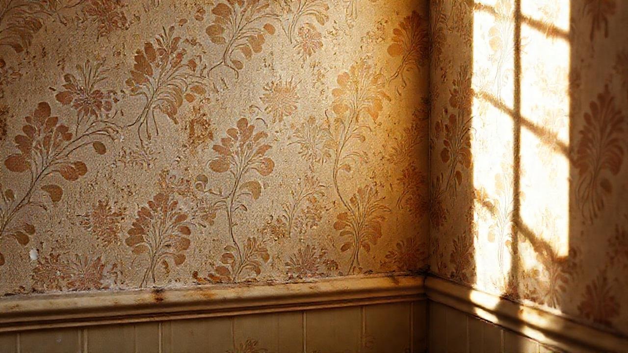 Papel pintado antiguo, restaurado y sereno