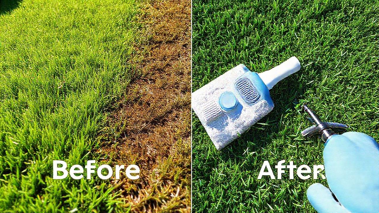 El césped artificial limpio al sol