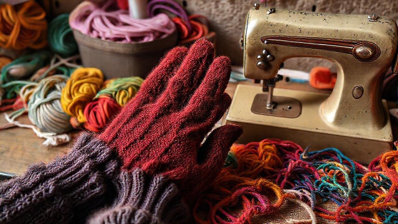 Manualidades creativas con tejidos y luz cálida