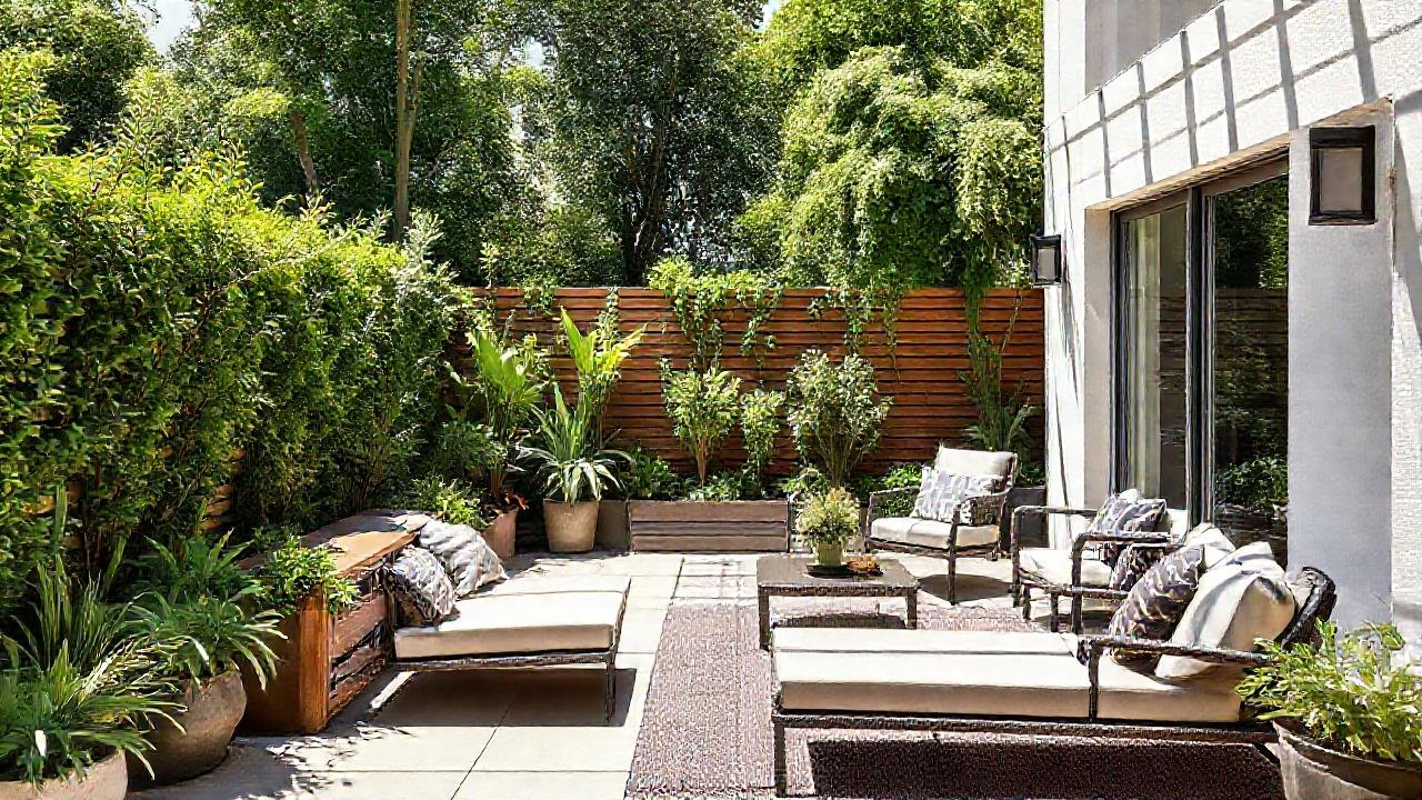 Un patio moderno y vibrante relaja