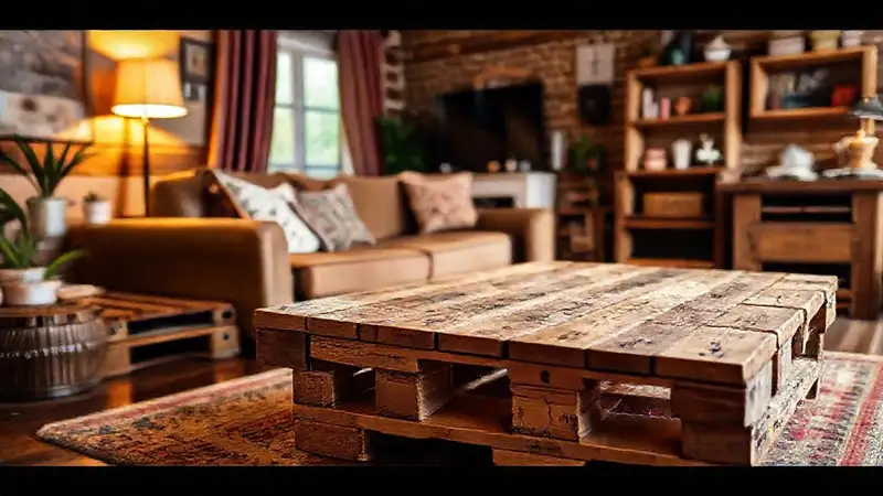 Pallets rústicos crean un ambiente acogedor