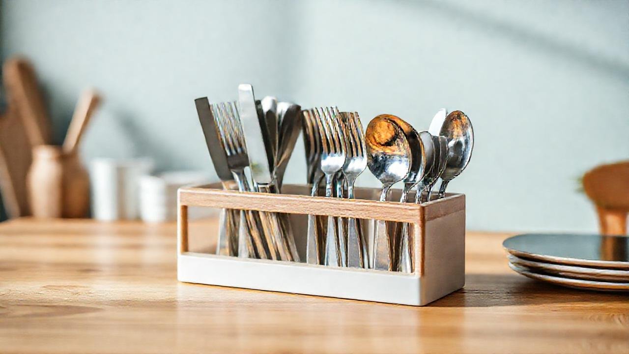 Organizador de cubiertos elegante y minimalista
