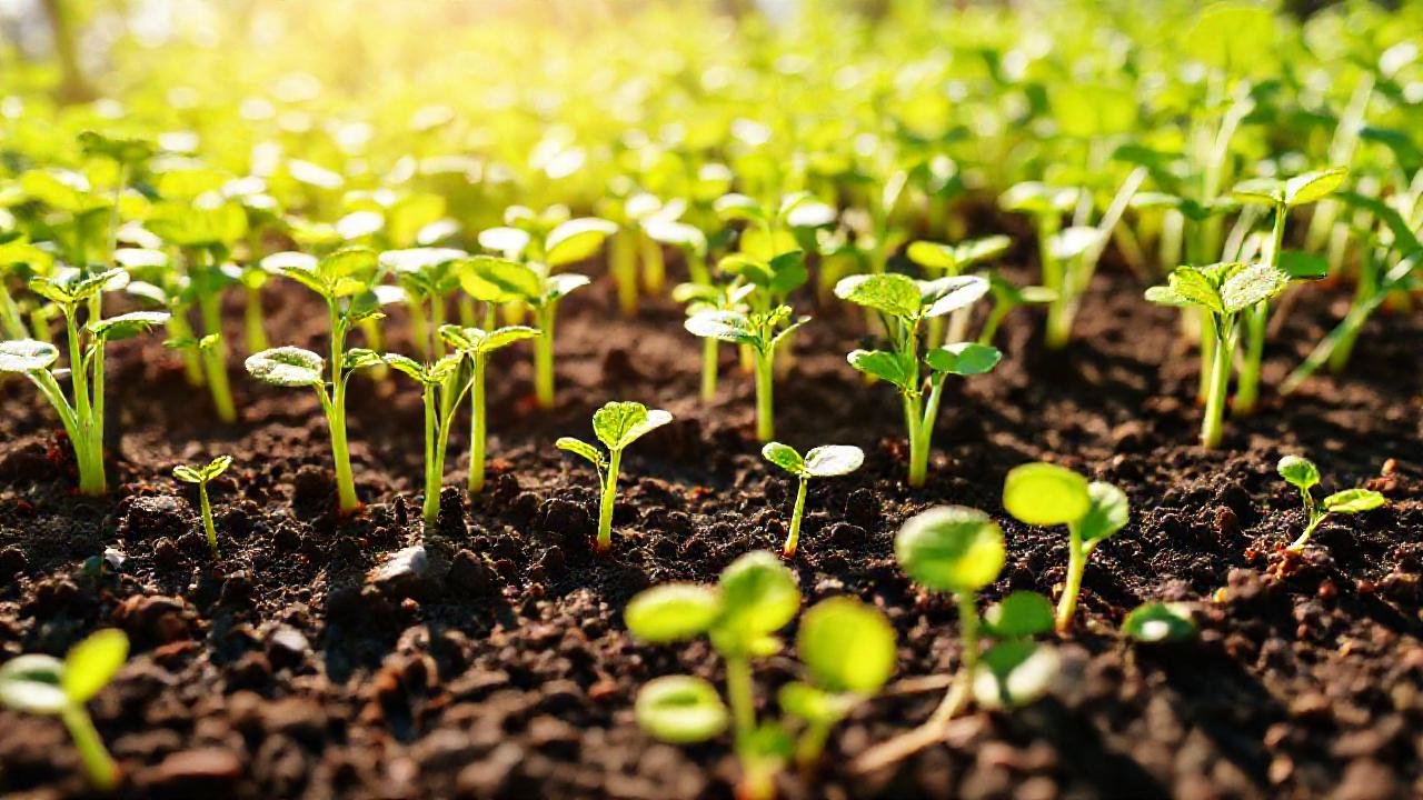 Semillas vegetales exuberantes en luz brillante