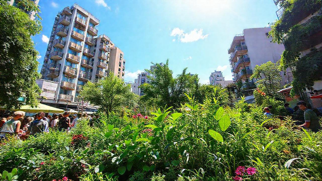 Jardín urbano: frescura, vida y alegría