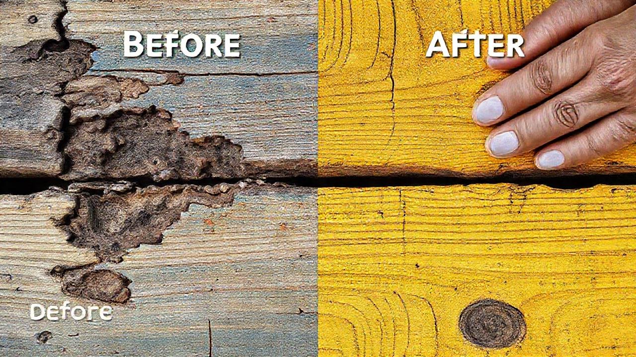 Restauración de madera con contraste impactante