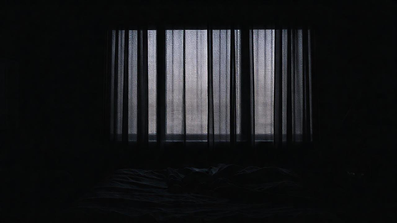 Un dormitorio oscuro y acogedor invita al descanso