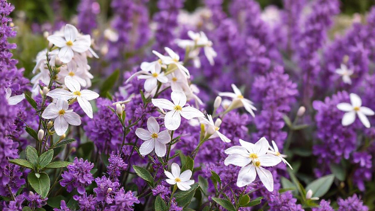 Jardín elegante con tonos pastel sereno