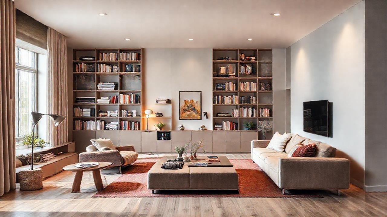 Un salón moderno, minimalista y acogedor