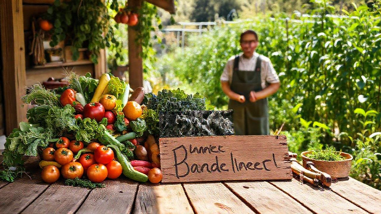 Un granjero sonríe en su huerta