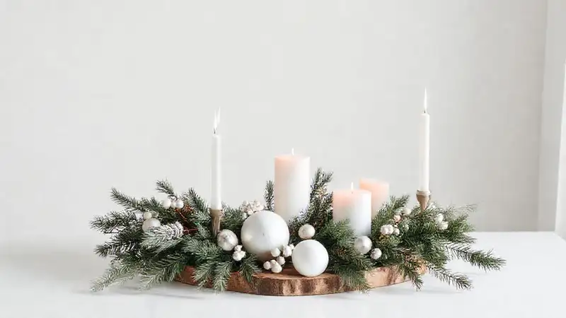 Un centro navideño escandinavo minimalista y elegante