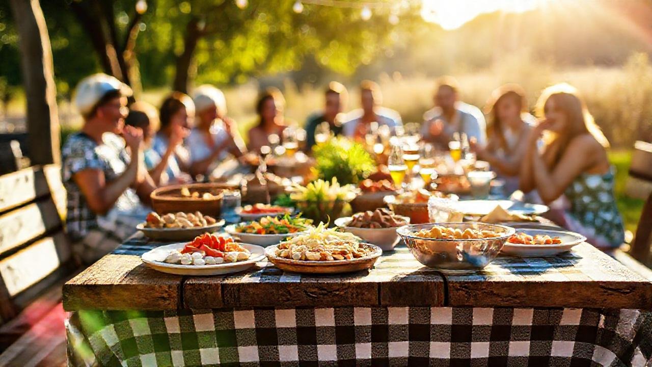 Un picnic feliz bajo el sol