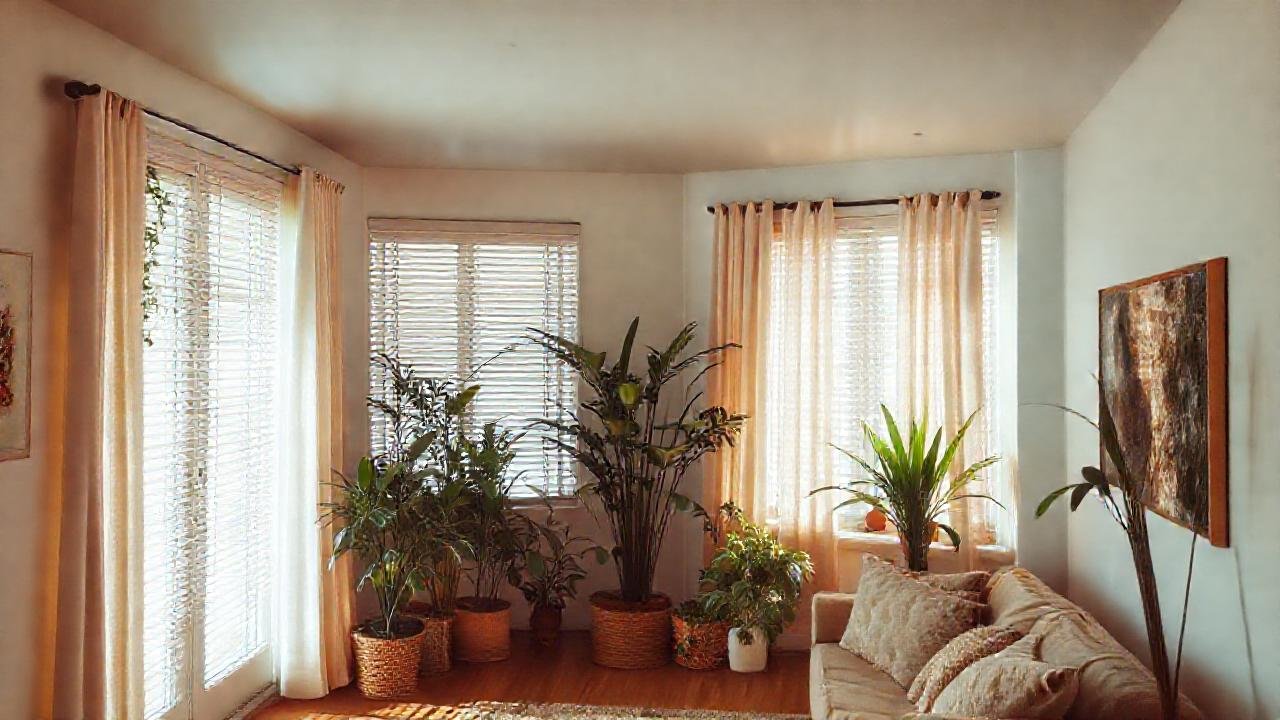 Una habitación cálida y serena se atenúa