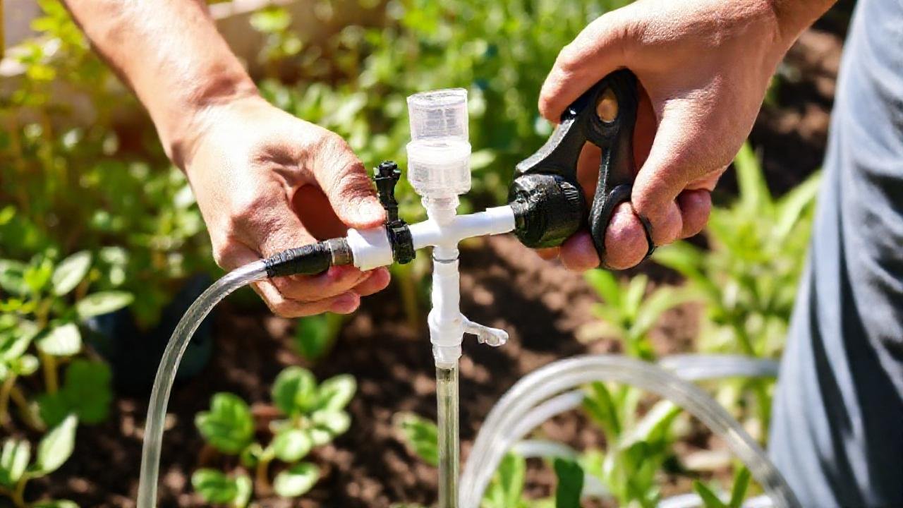 Construyendo riego casero en jardín