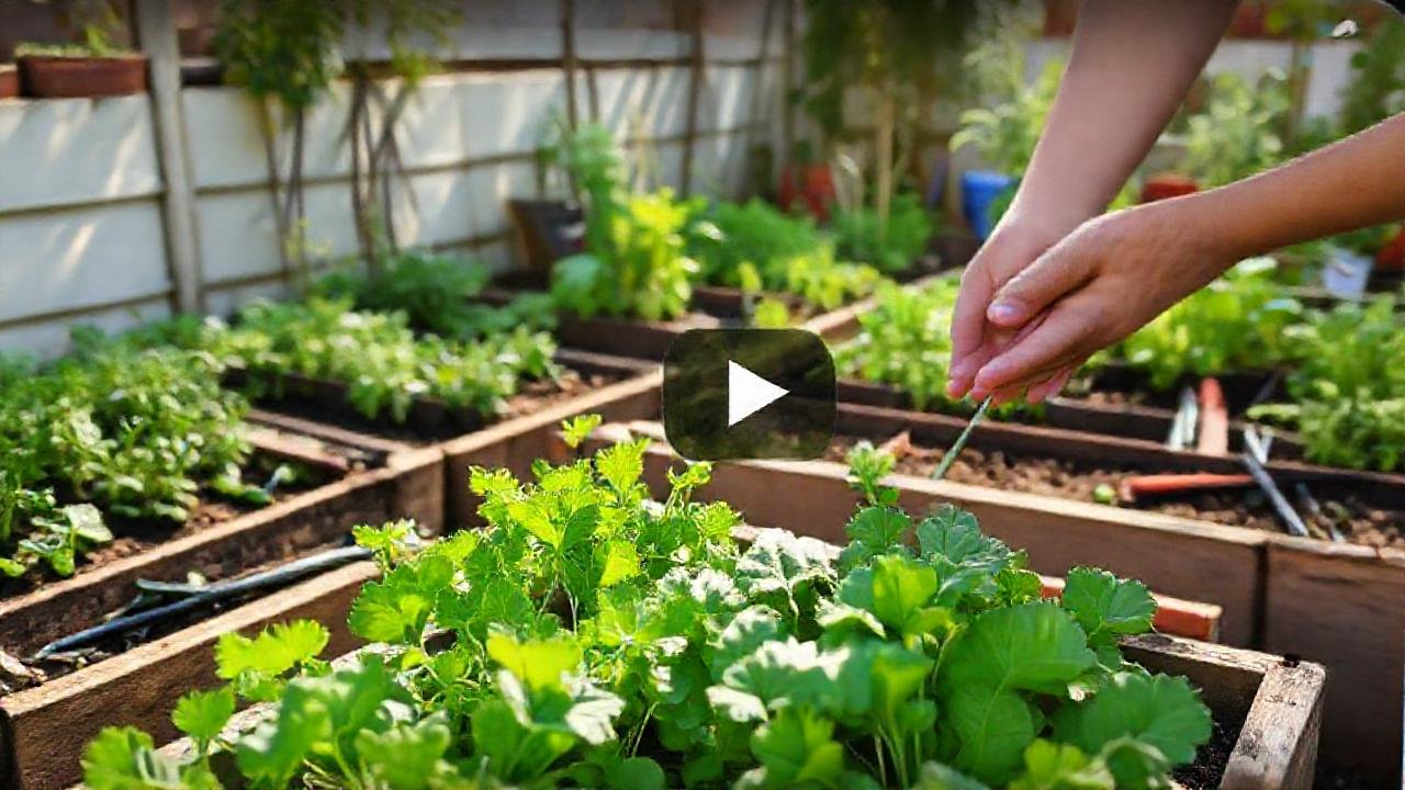 Cultiva verduras en huerto urbano