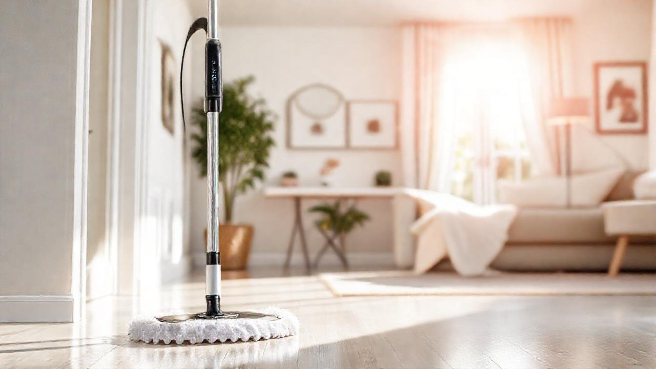 Un aspirador eléctrico reluce en hogar limpio