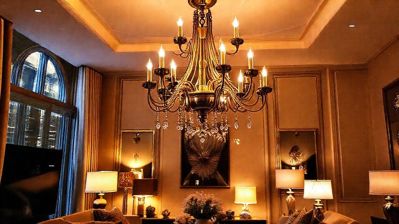 Un salón moderno y acogedor con luz dorada