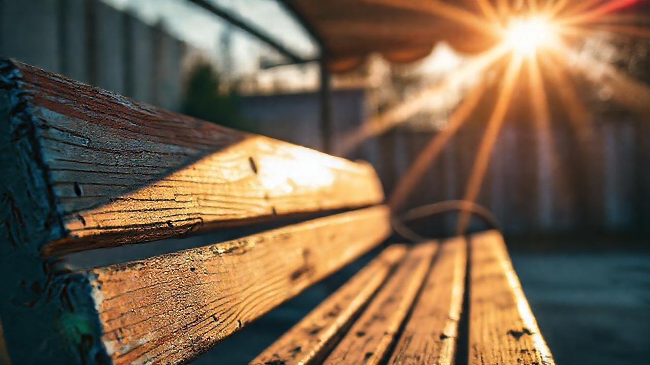 Un banco de madera muestra melancolía