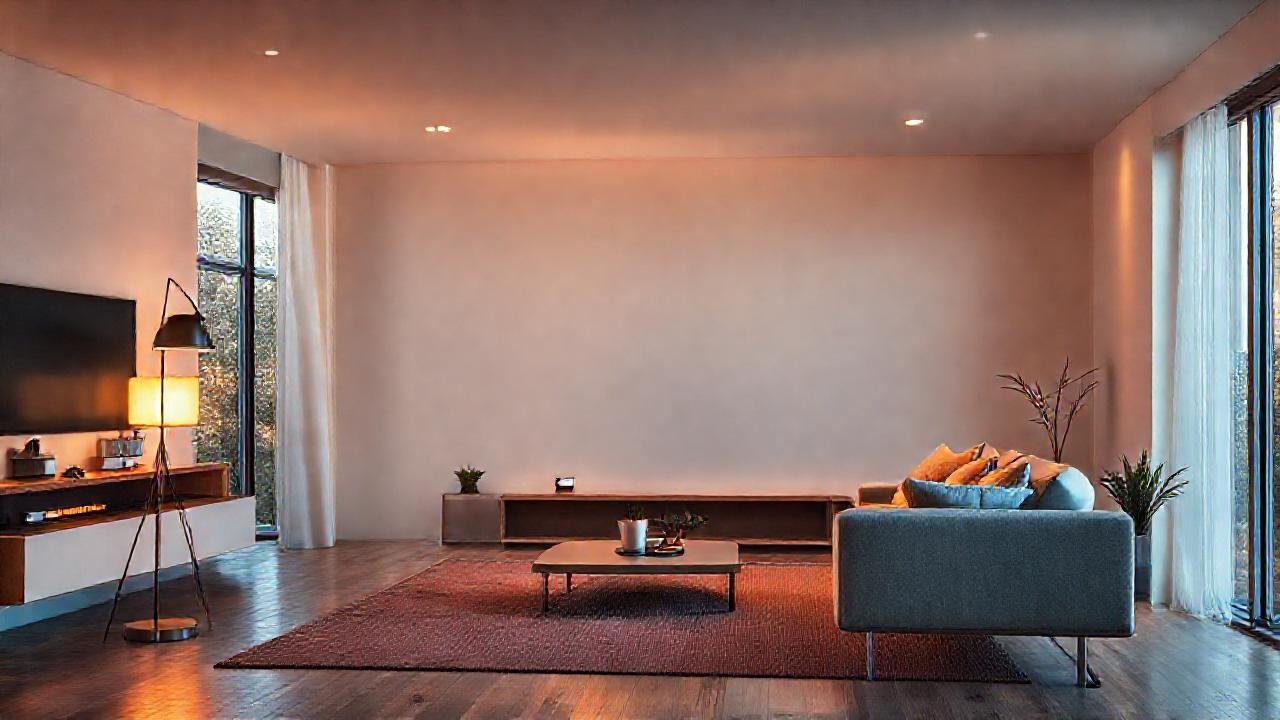 Un salón moderno irradia luz cálida