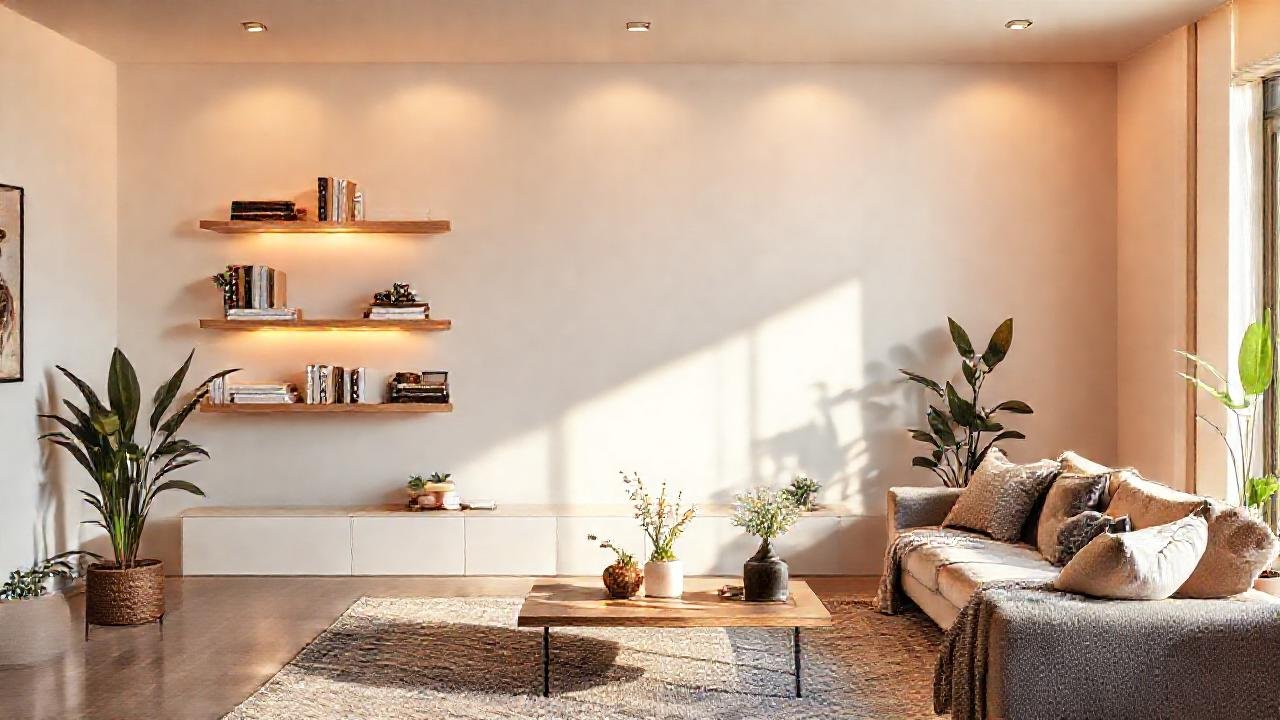 Un salón moderno y acogedor, minimalista