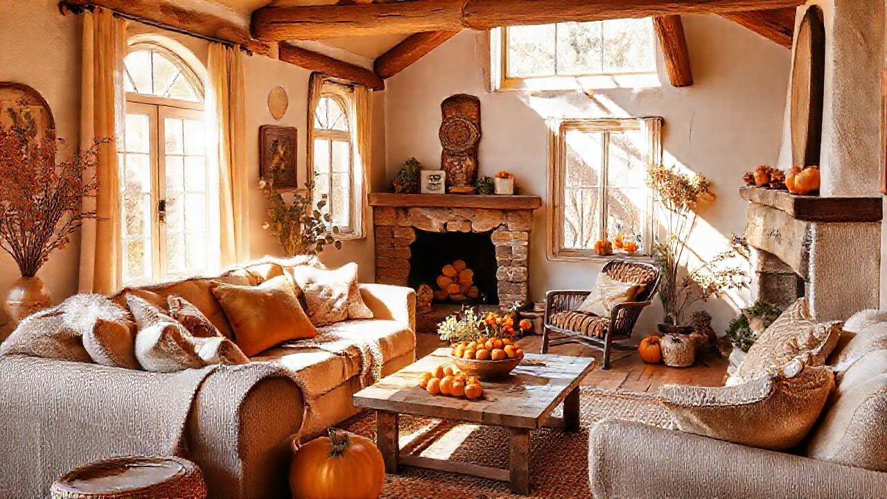 Un salón cálido y acogedor, simple y bello