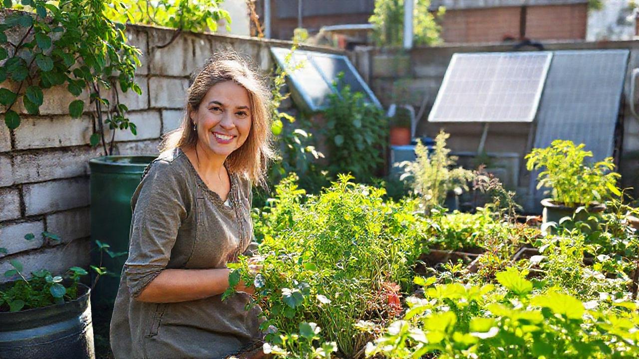 Un jardín urbano sostenible y feliz