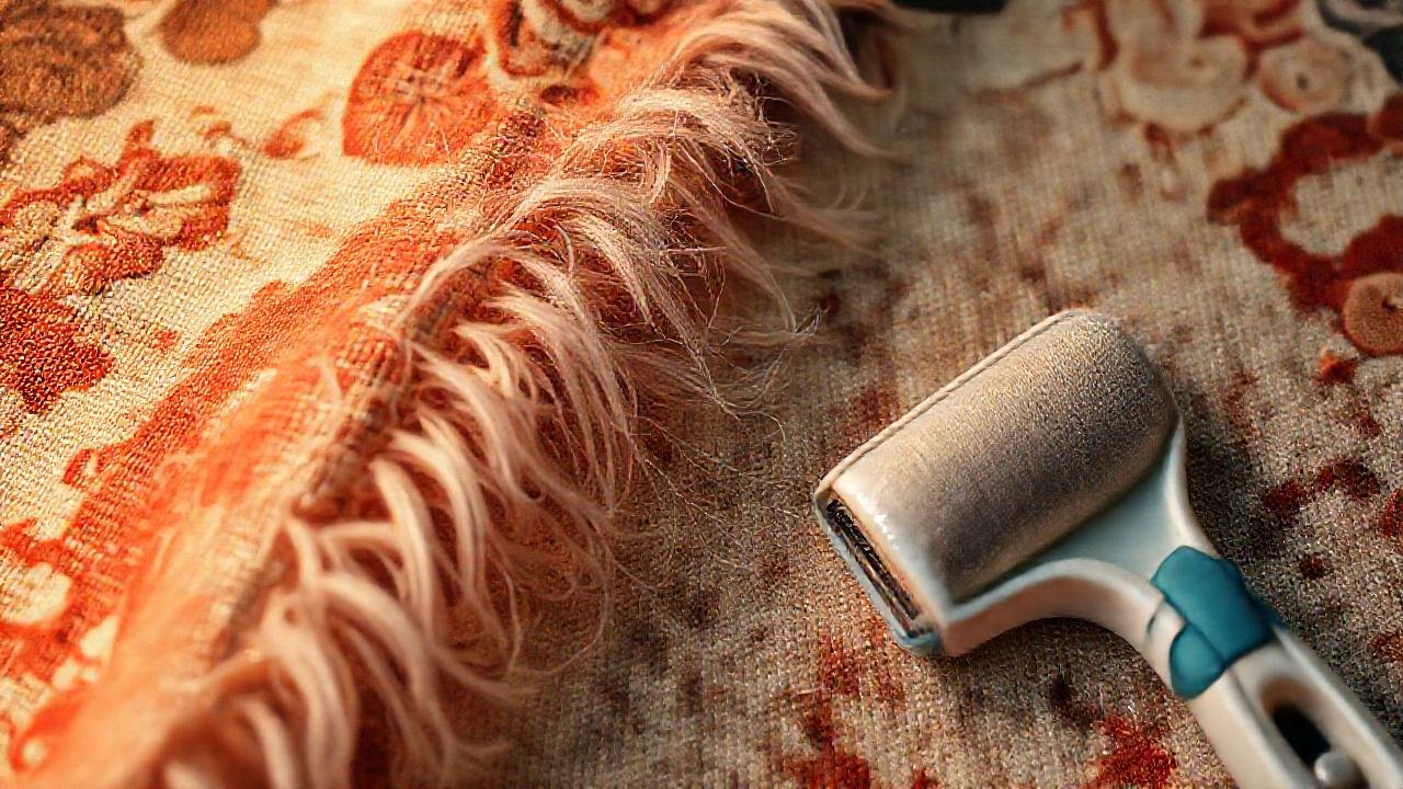 Un tapiz vintage se limpia suavemente