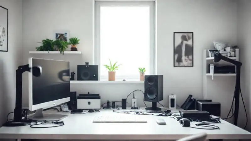Un espacio de trabajo minimalista y sereno