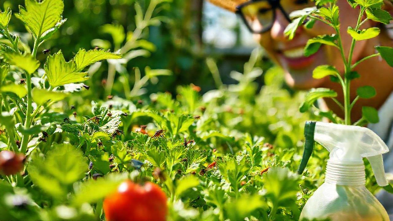 Jardín exuberante y feliz bajo el sol