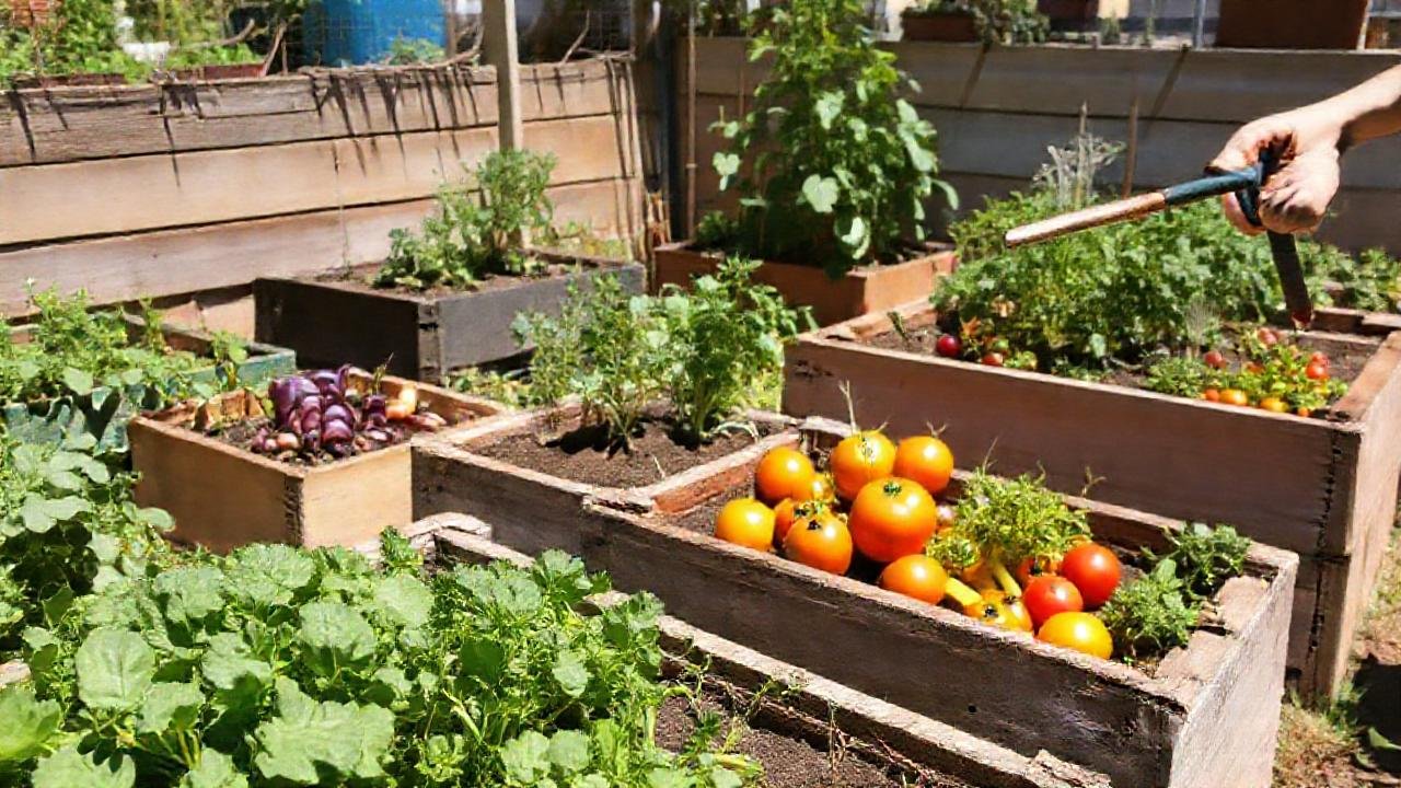 Jardín urbano crea vida colorida