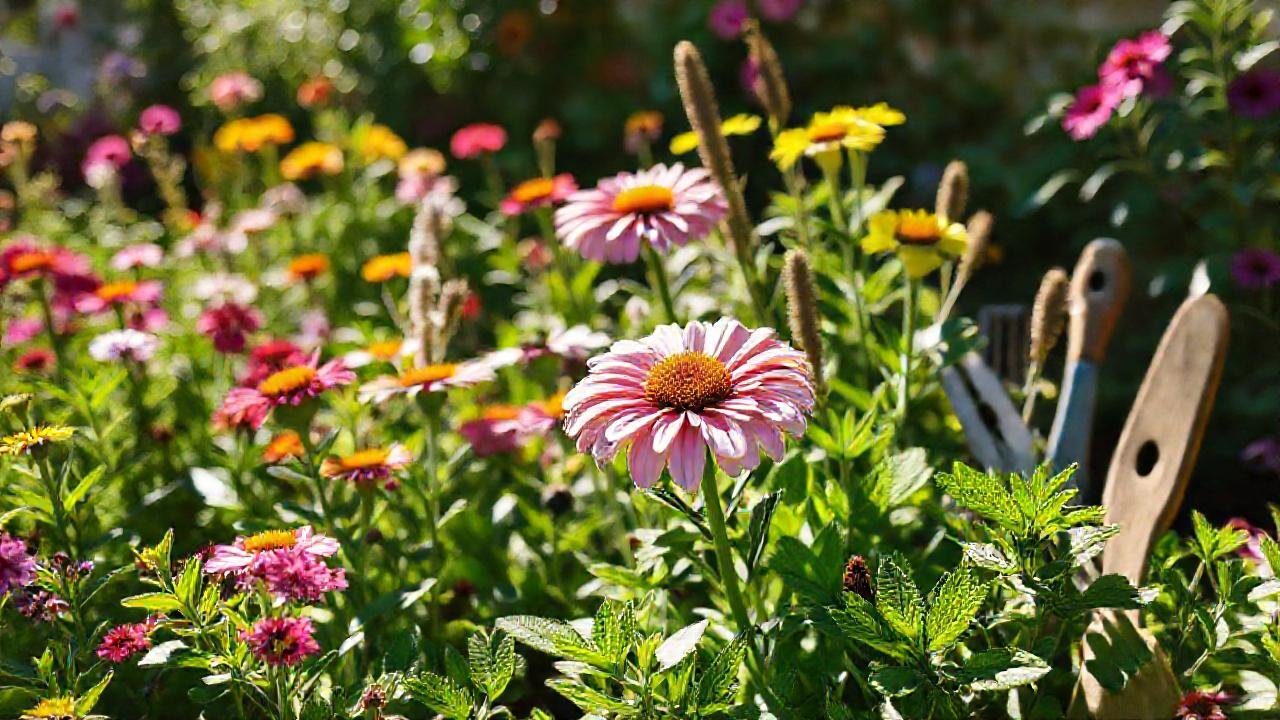 Jardín exuberante y ecológico, tranquilo y saludable