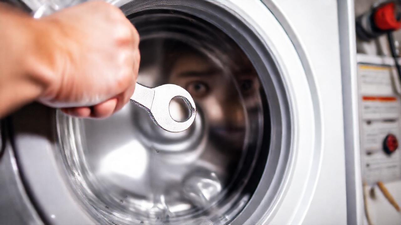 Lavadora dañada necesita reparación urgente