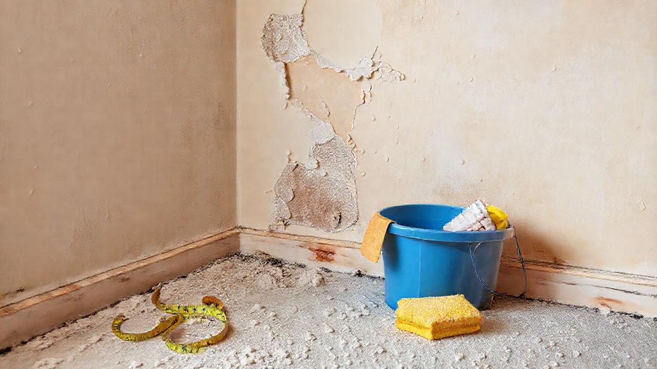 Restauración de una habitación descolorida y texturizada