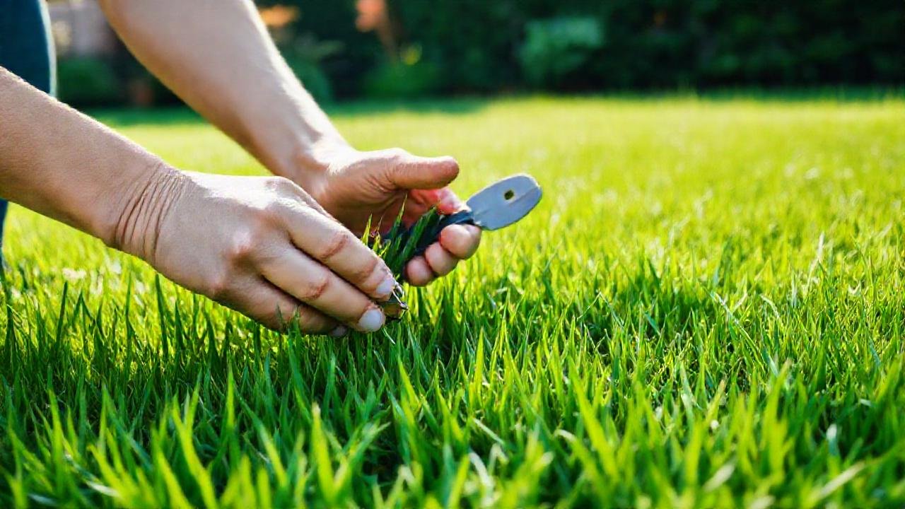 Un jardinero experto crea un césped exuberante