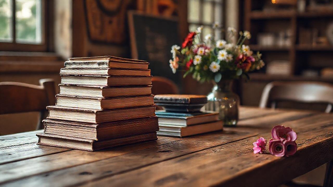 Una mesa rústica crea ambiente acogedor