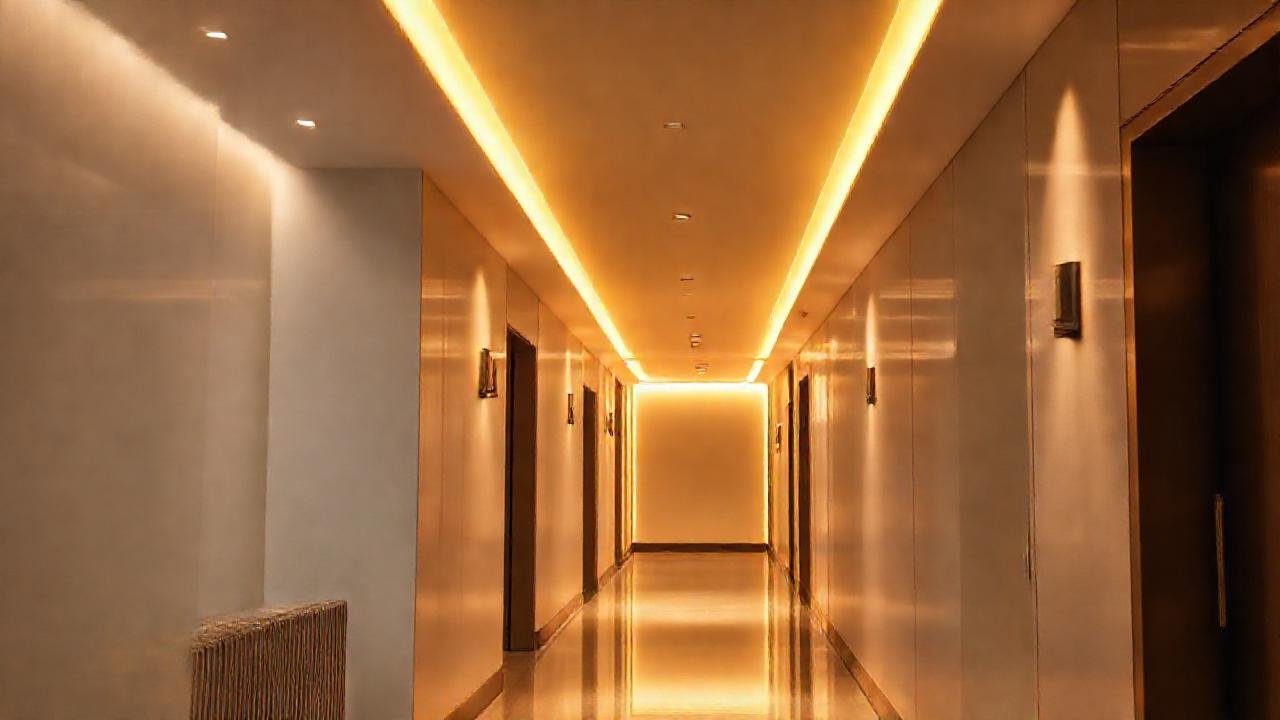 Un pasillo moderno irradia calidez y minimalismo