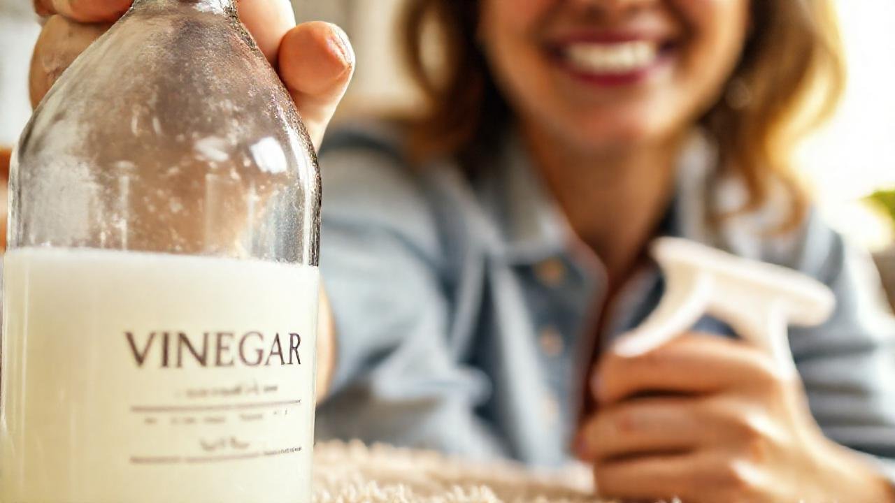 Una mujer limpia con felicidad en casa