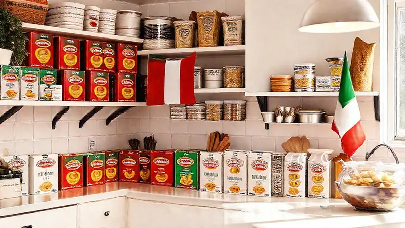 Cocina italiana cálida y organizada