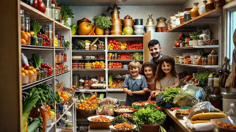 Un almacén lleno de comida invita