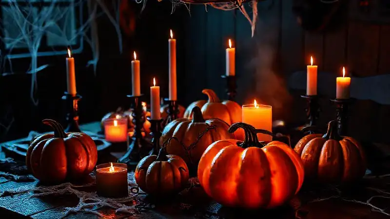 Un ambiente gótico y festivo de Halloween