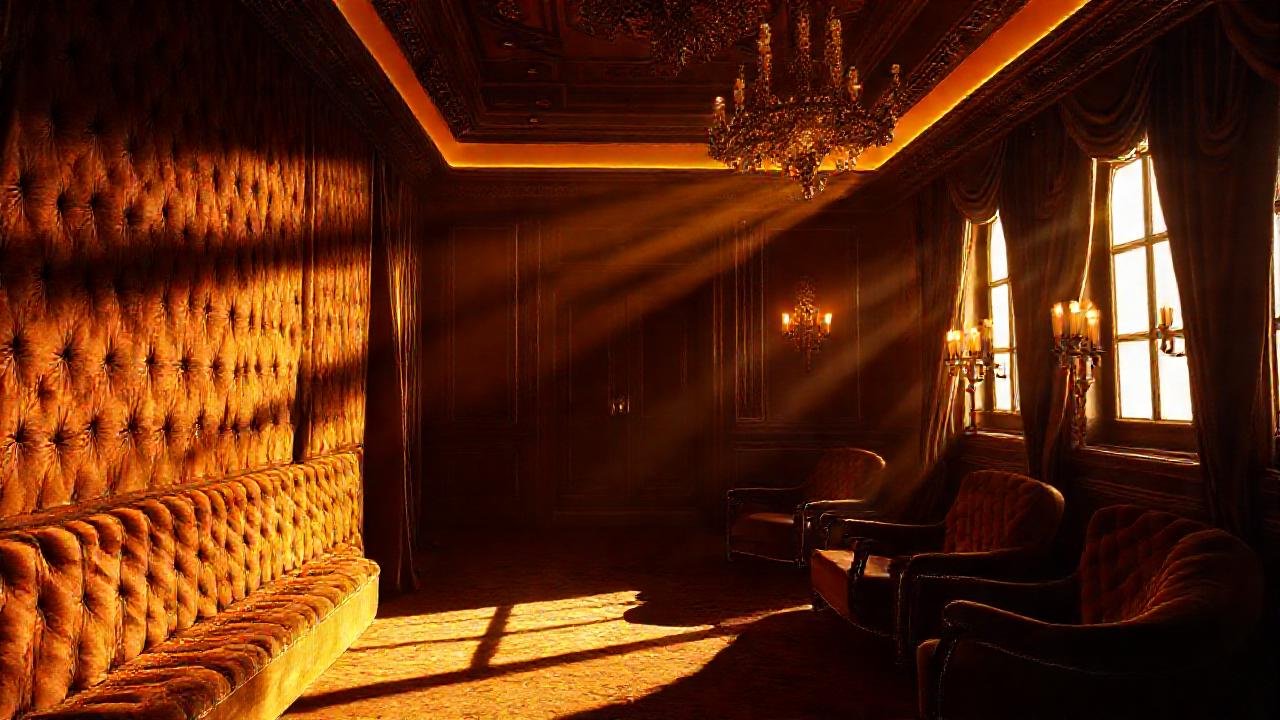 Un ambiente lujoso y dramático resplandece