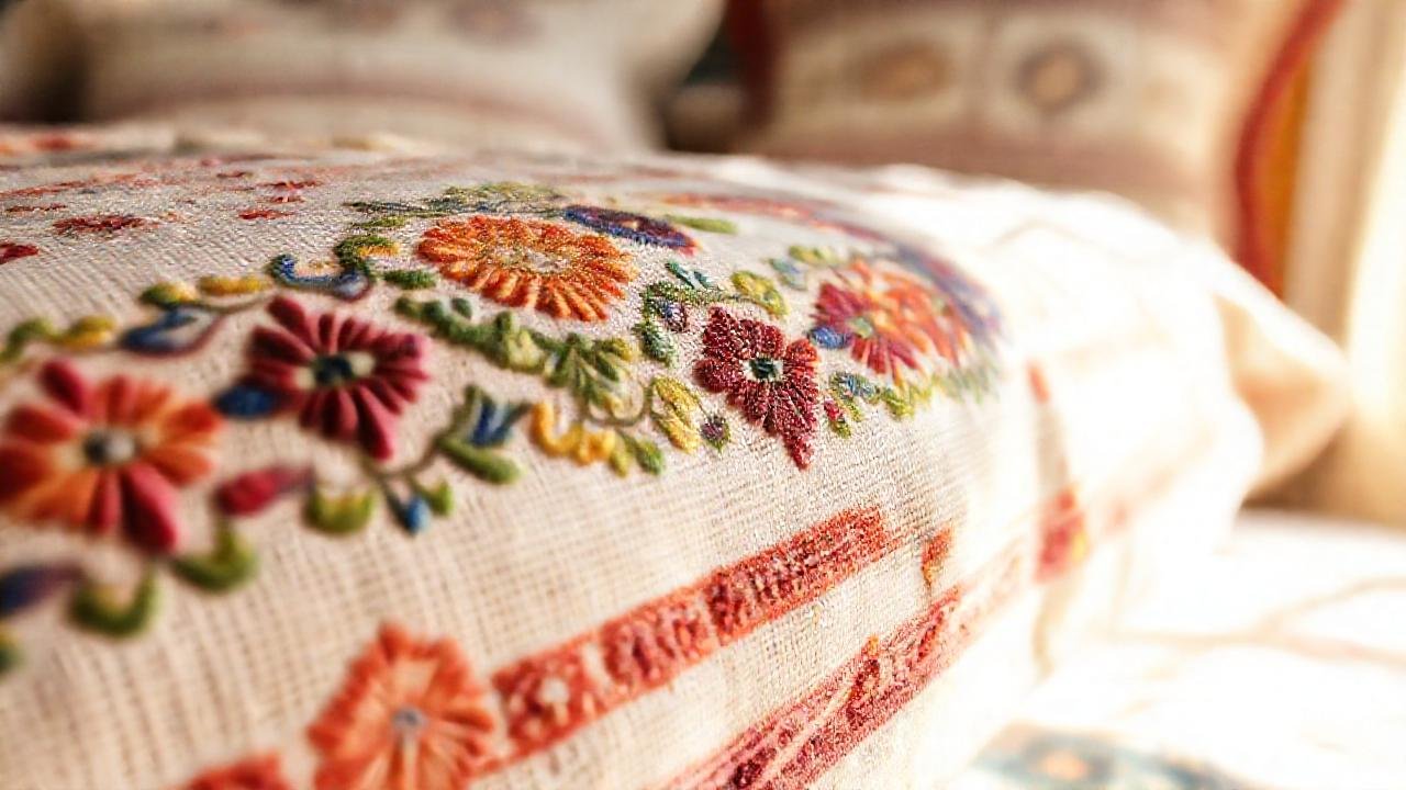 Textiles coloridos crean un ambiente acogedor