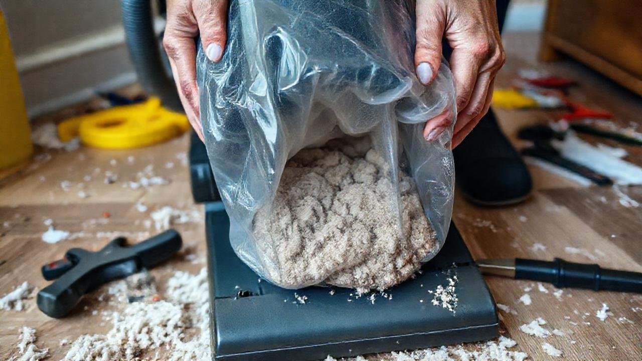 Un aspirador da problemas, lleno de polvo